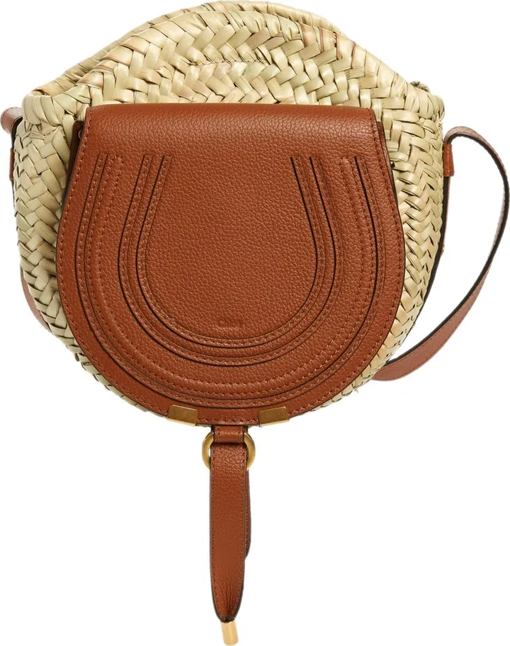 Marcie Woven Palm Round Crossbody Bag
