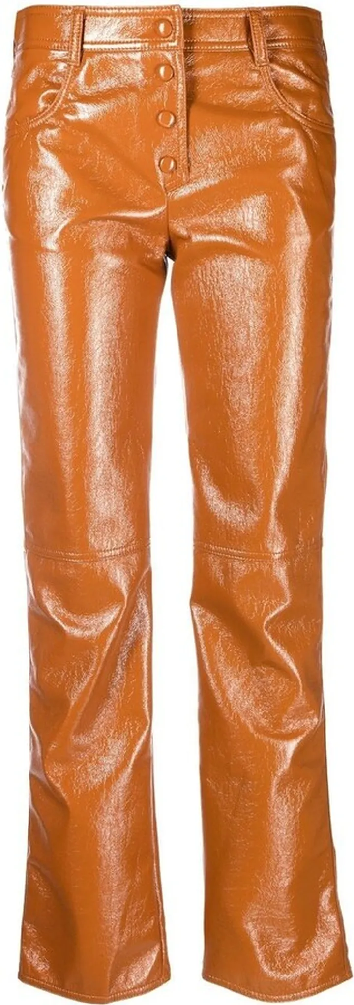 Patent Straight-Leg Trousers