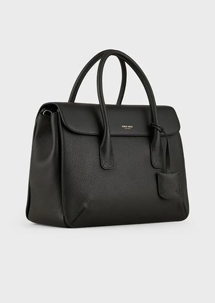 Large la Prima pebbled-leather Bauletto bag