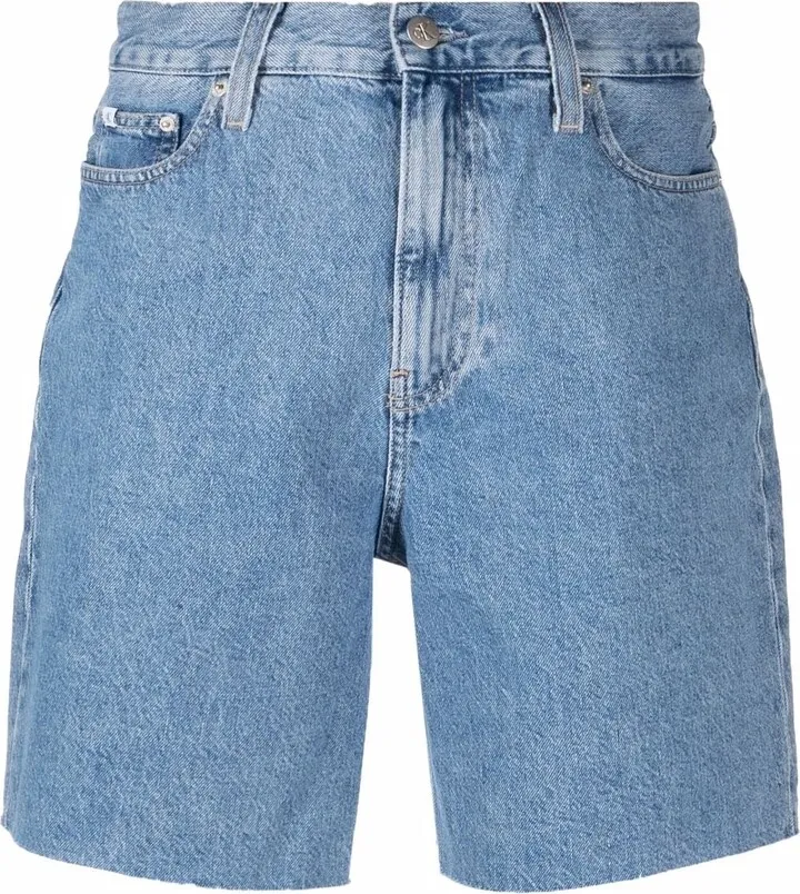 Straight Knee-Length Denim Shorts