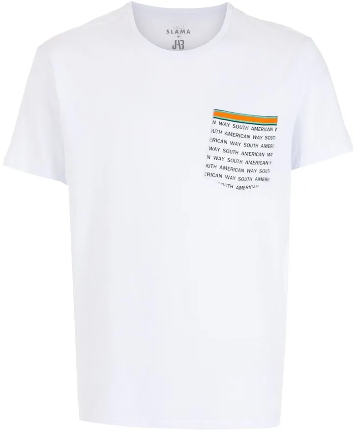 slogan-print pocket T-shirt