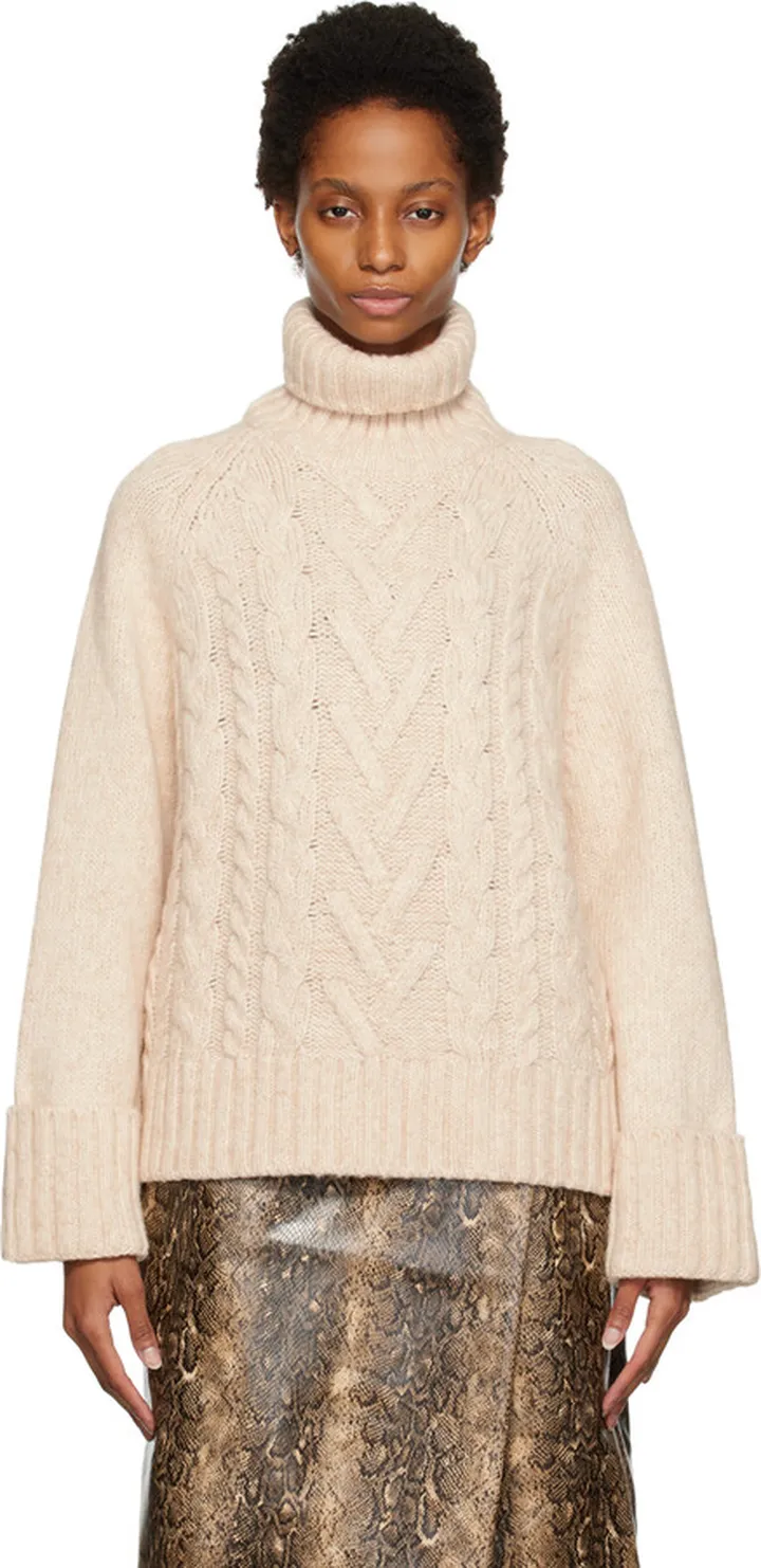 GANNI Off-White Oversized Turtleneck
