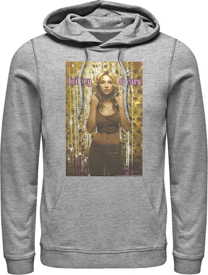 Men's Britney Spears Oops I Did It Again Album Cover Pull Over Hoodie - Athletic Heather - X Large