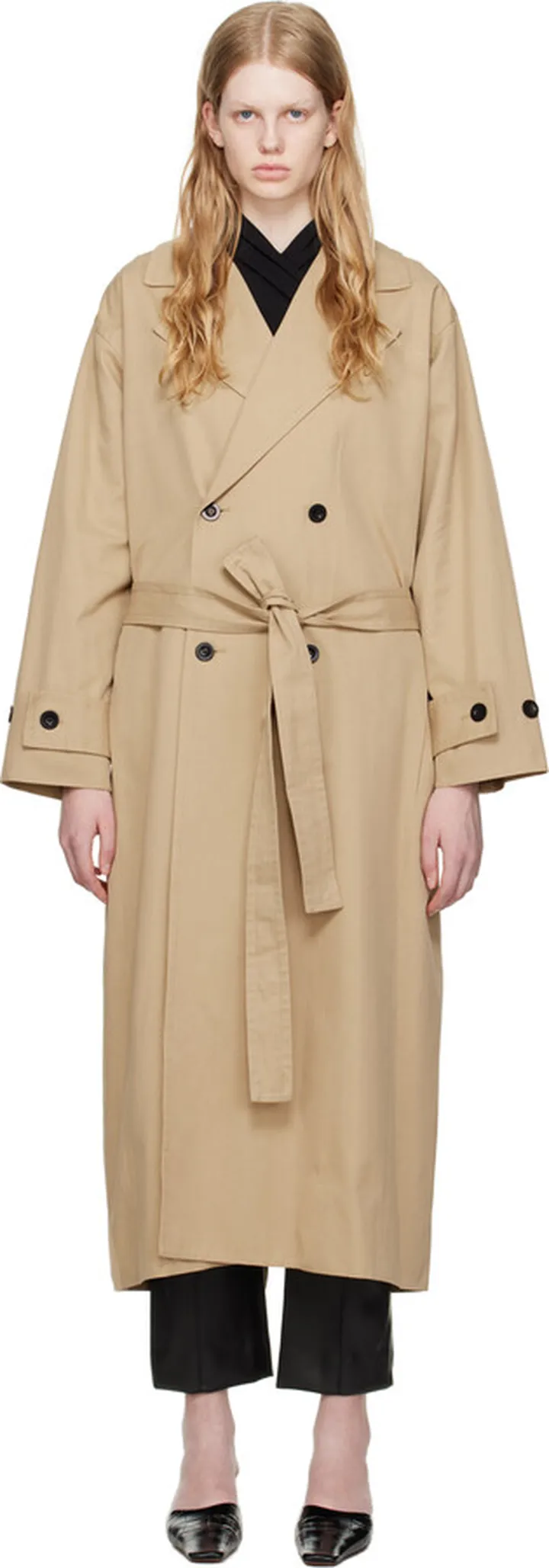 Esse Studios Khaki Vented Trench Coat