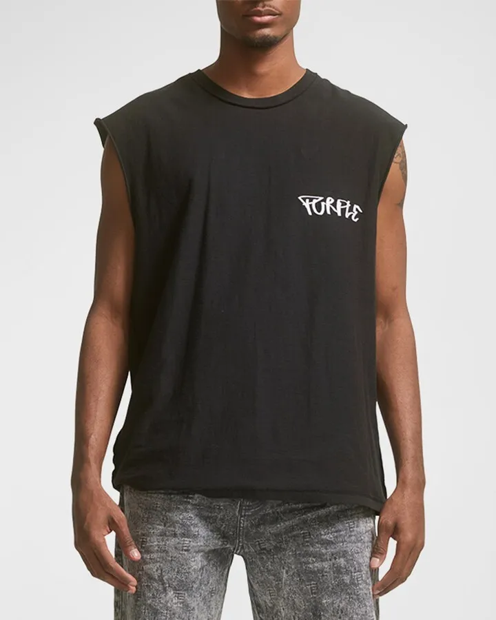 Men's Textured Jersey Sleeveless T-Shirt