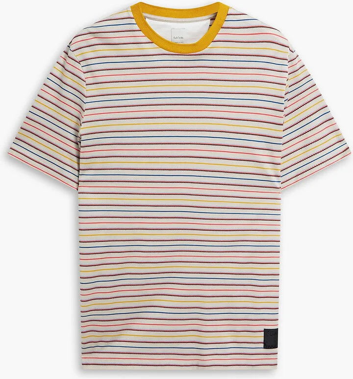 Striped cotton-jersey T-shirt