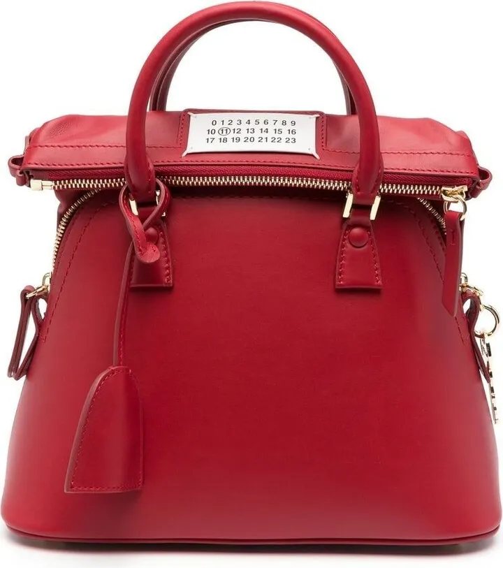 Key-Detail Leather Tote Bag