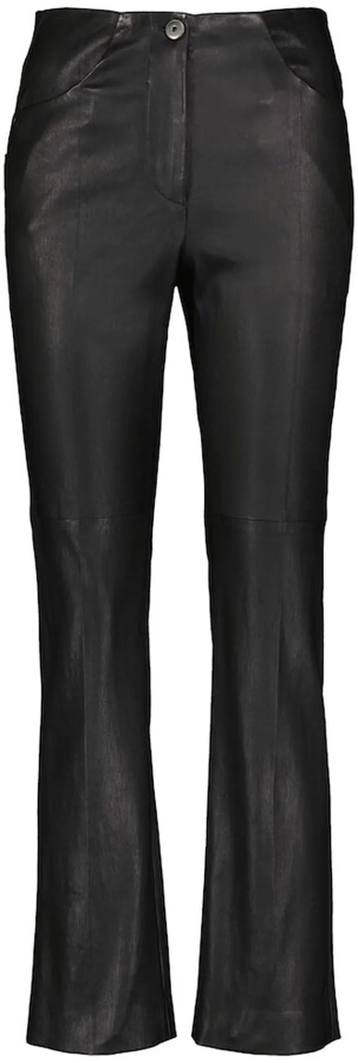 High-rise leather bootcut pants