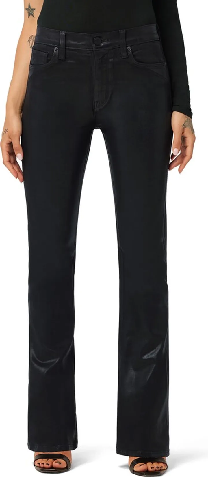 Barbara Coated High Waist Bootcut Jeans