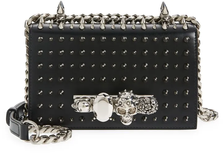 Mini Jewel Studded Leather Crossbody Bag