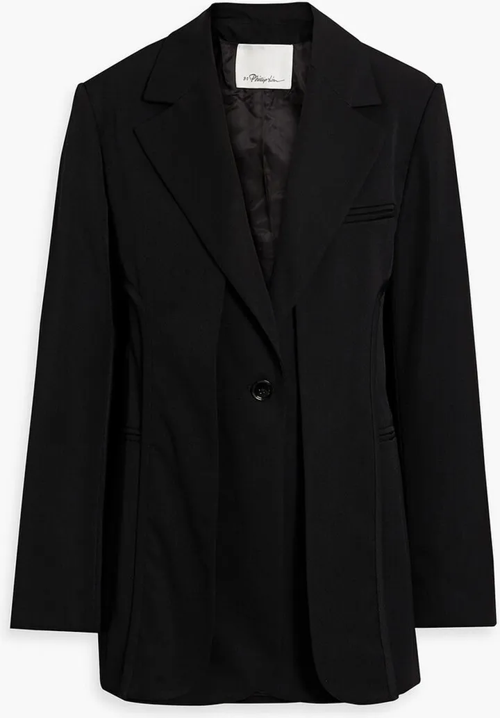 Layered wool-blend blazer