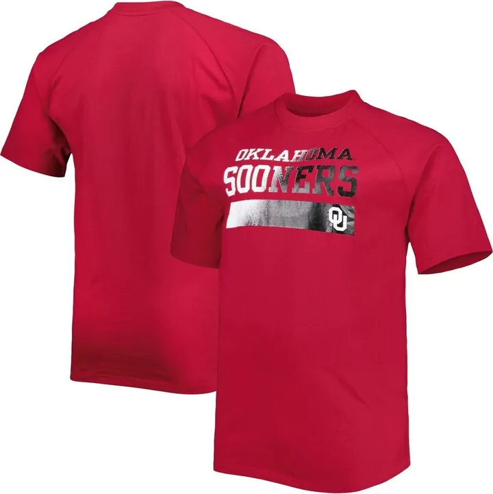 Men's Crimson Oklahoma Sooners Big and Tall Raglan T-shirt