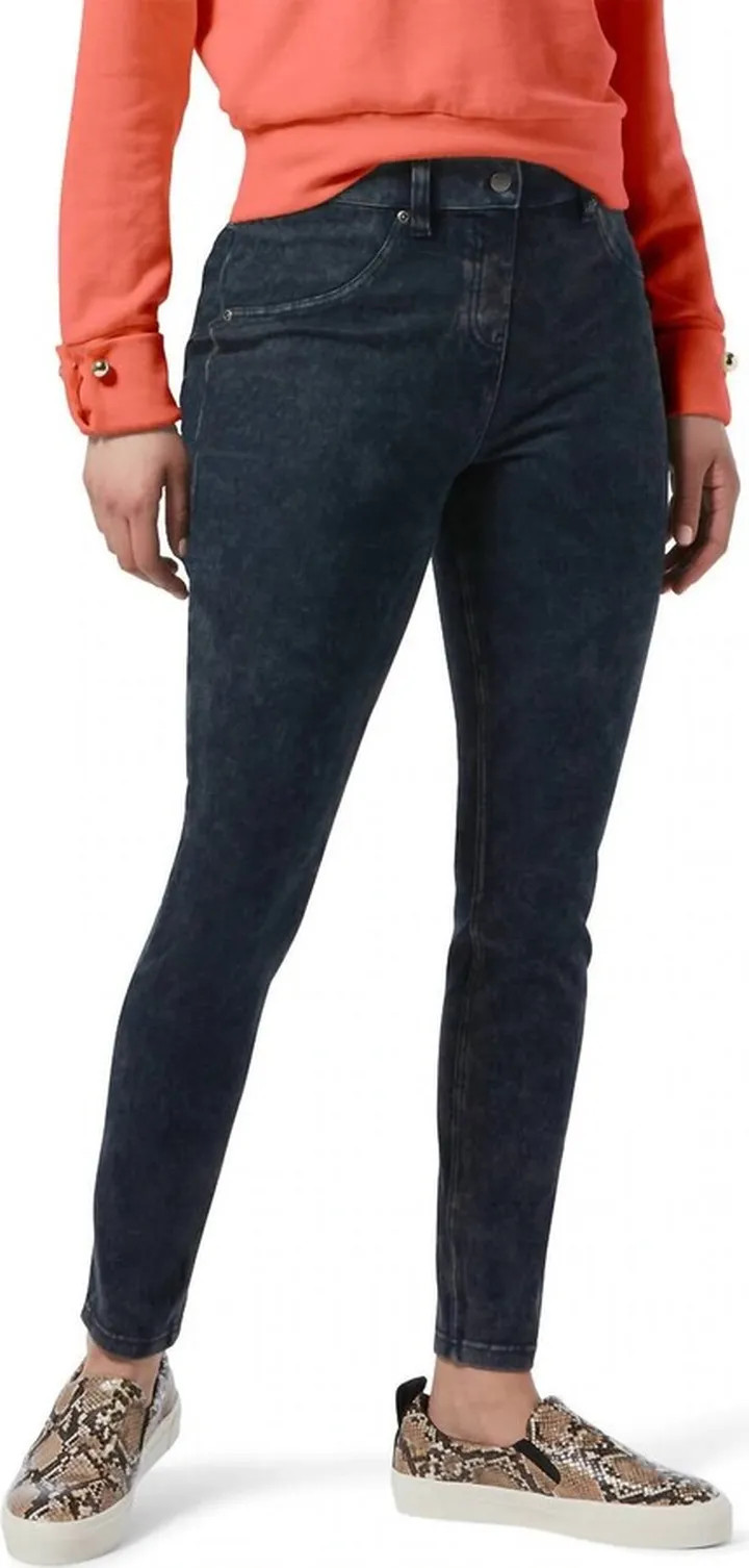 Women'S Ultra Soft High Waist Curvy Denim Leggings in Stormy Blue Wash