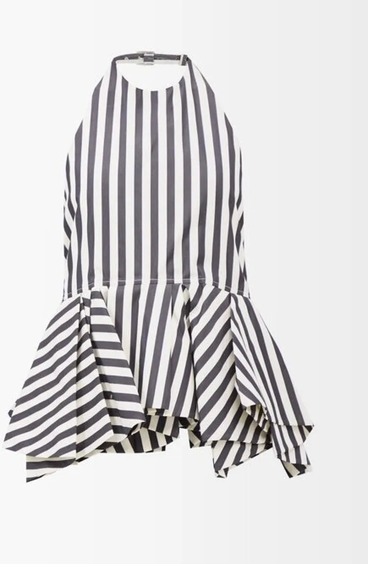 Striped Halterneck Cotton Top