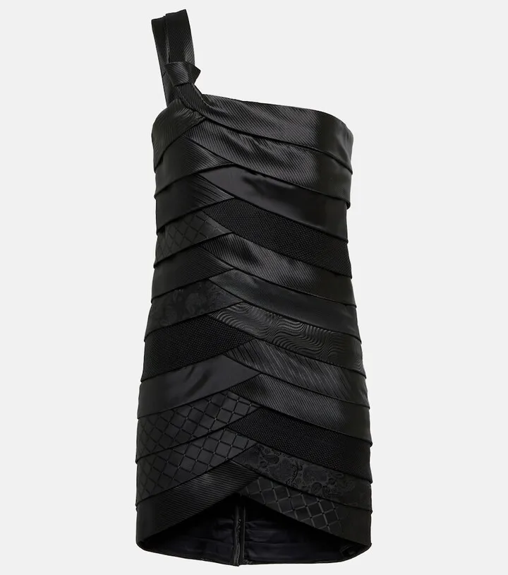 One-shoulder asymmetrical minidress