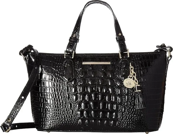 Brahmin Melbourne Mini Asher Bag (Black) Handbags