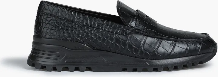+ Alber Elbaz croc-effect leather loafers