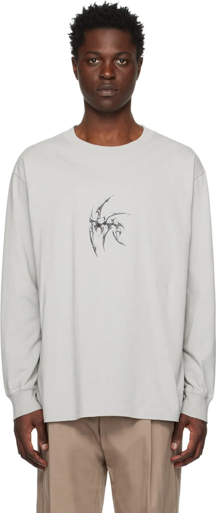 Han Kjobenhavn Gray Artwork Long Sleeve T-Shirt