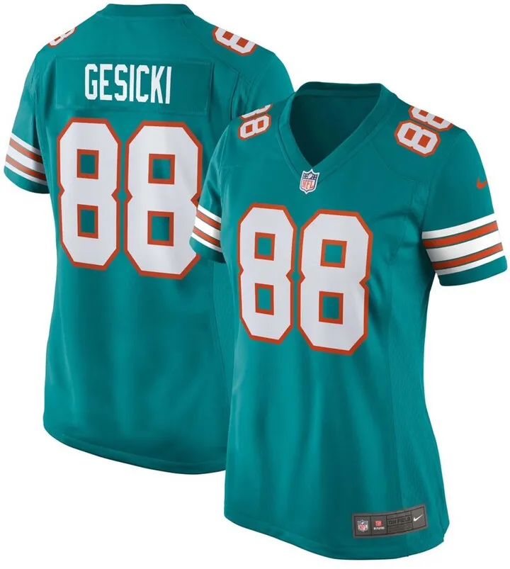 Women's Mike Gesicki Aqua Miami Dolphins Alternate Game Jersey