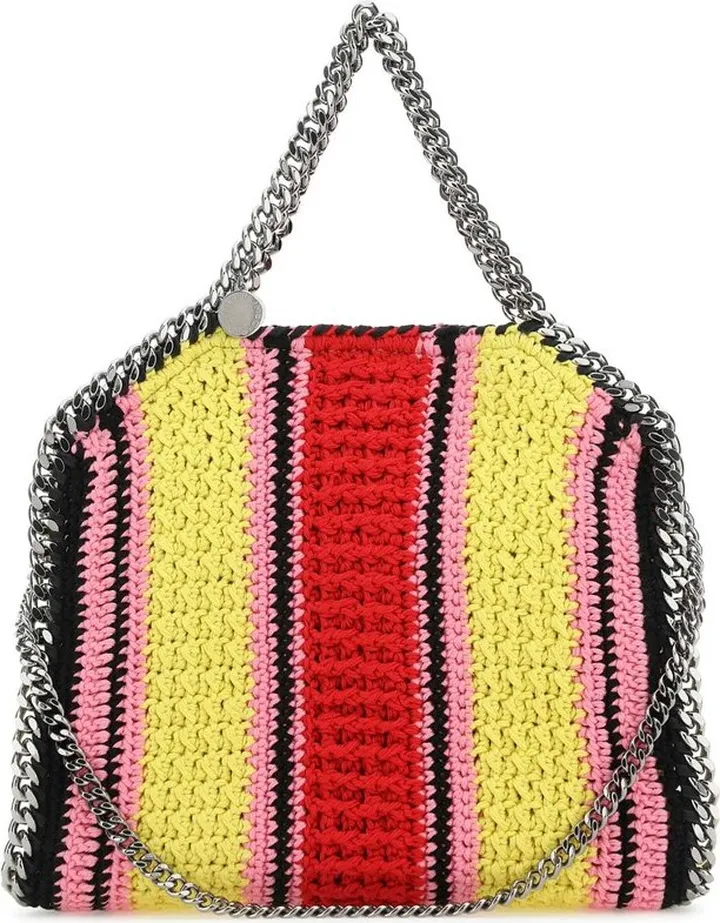 Stella McCartney Falabella Striped Crochet Mini Tote Bag