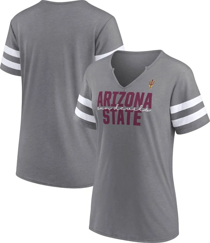 NCAA Arizona State Sun Devils Women's Short Sleeve Notch Collar T-Shirt - S