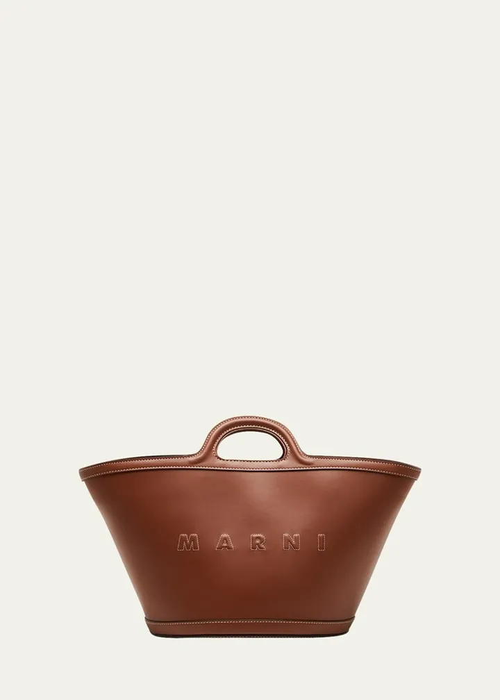 Tropicalia Small Leather Tote Bag