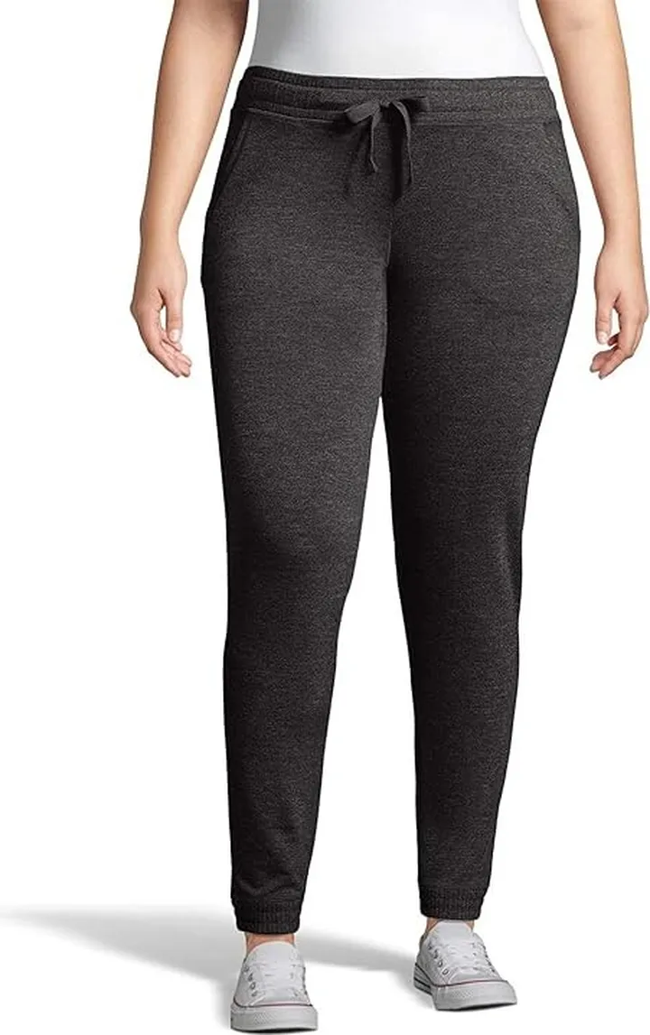 Hanes Women's Jogger with Pockets (Black Heather) Women's Clothing