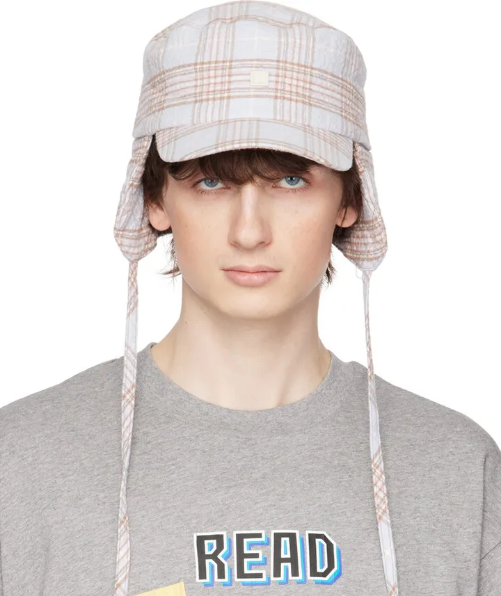 Acne Studios Blue Check Trapper Cap