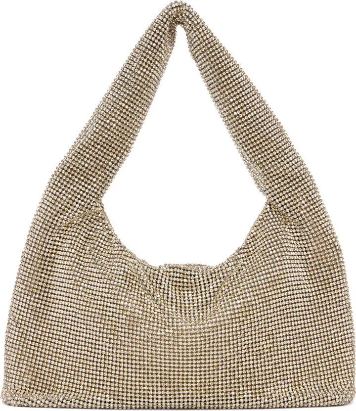 KARA Bronze Mini Crystal Mesh Shoulder Bag