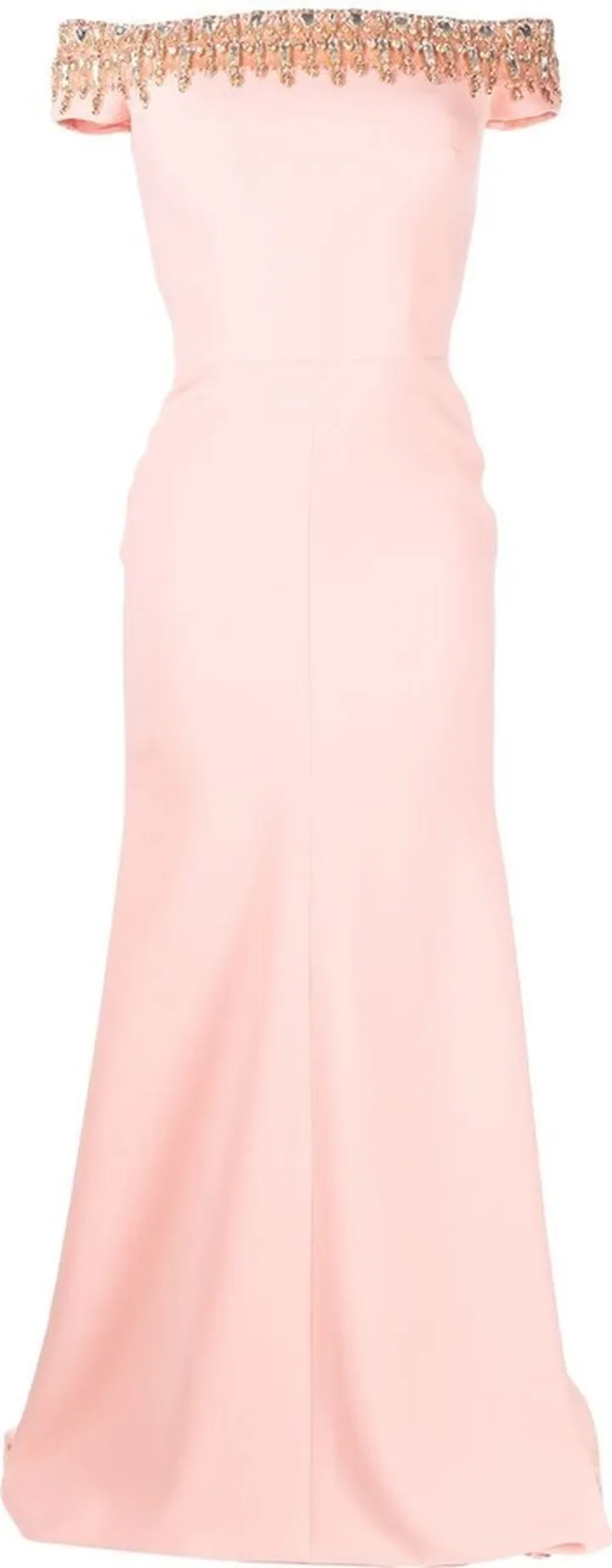 Crystal Embellished Off-The-Shoulder Gown