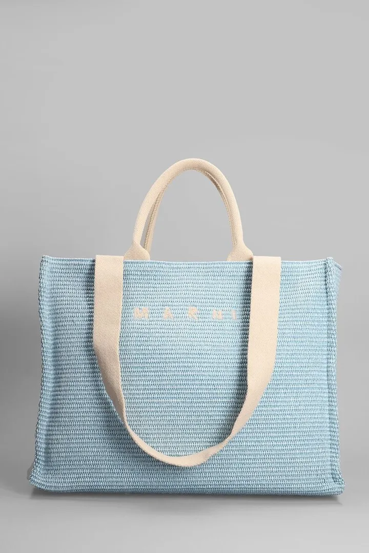 Tote In Cyan Silver