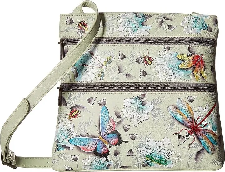 Anuschka Compact Crossbody Travel Organizer 447 (Wondrous Wings) Cross Body Handbags