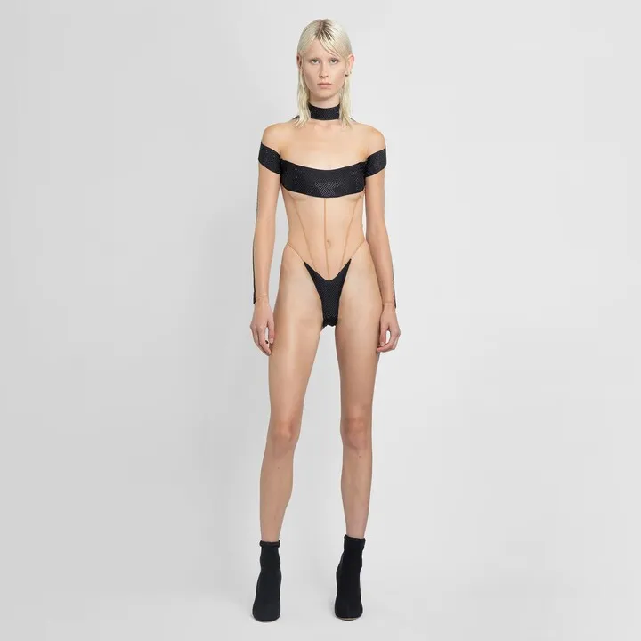 Mugler Woman Black Bodysuits