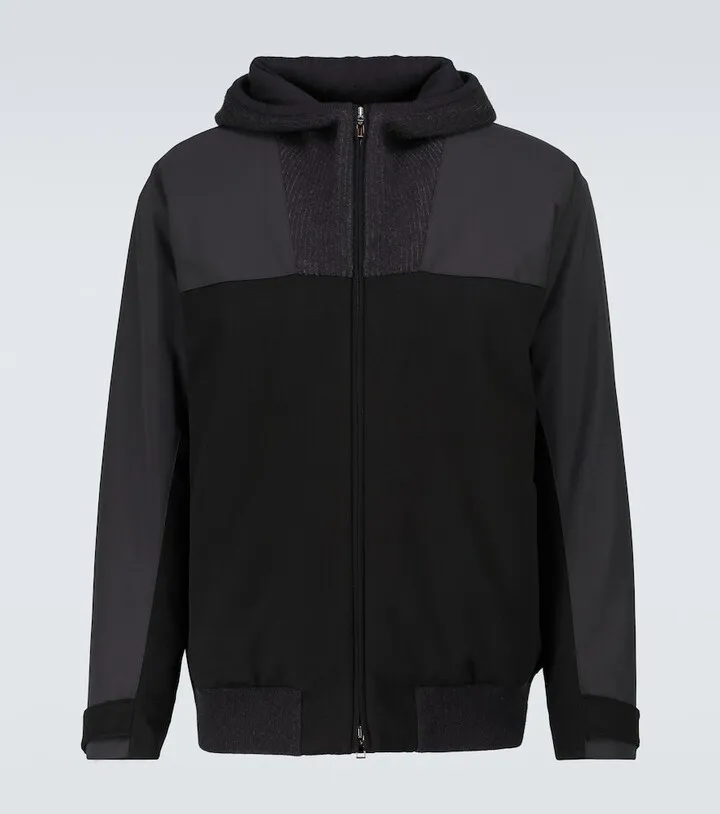 Technical-blend bomber jacket