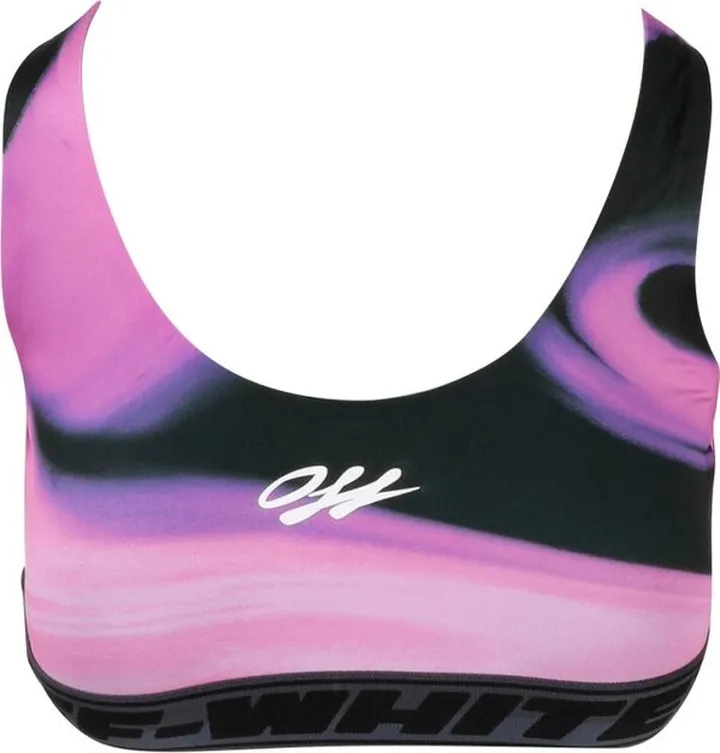 Off-White Liquid Melt Printed Stretched Sports Bra