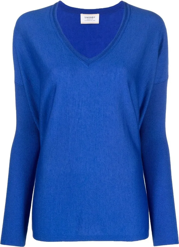 SNOBBY SHEEP- V-neck Cashmere Blend Oversized Sweater