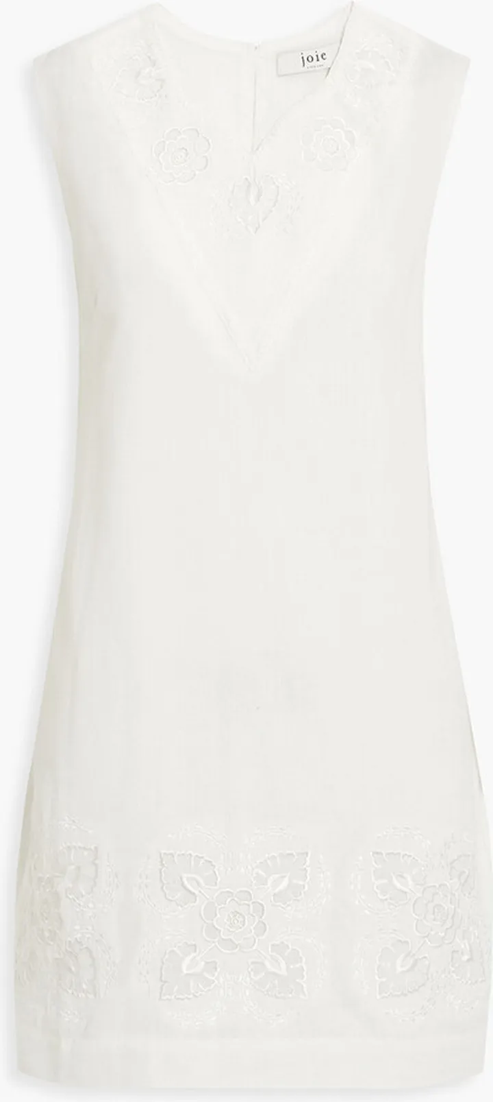 Modarie embroidered cotton and linen-blend mini dress