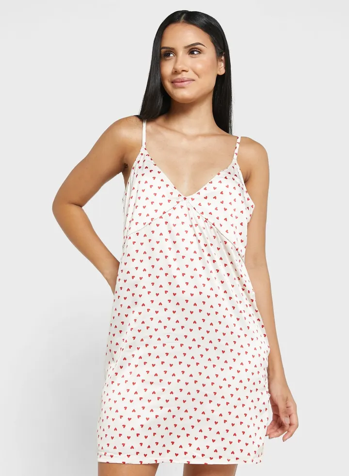 Printed Strappy Cami Night Dress
