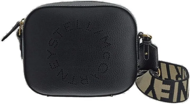 Stella McCartney Logo Perforated Strapped Crossbody Bag