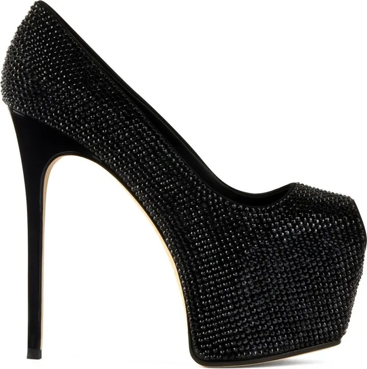 Liza crystal-embellished platform pumps