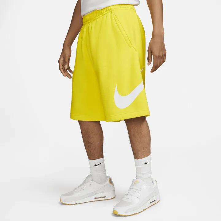 Men's Nike Sportswear Club Graphic Shorts in Yellow