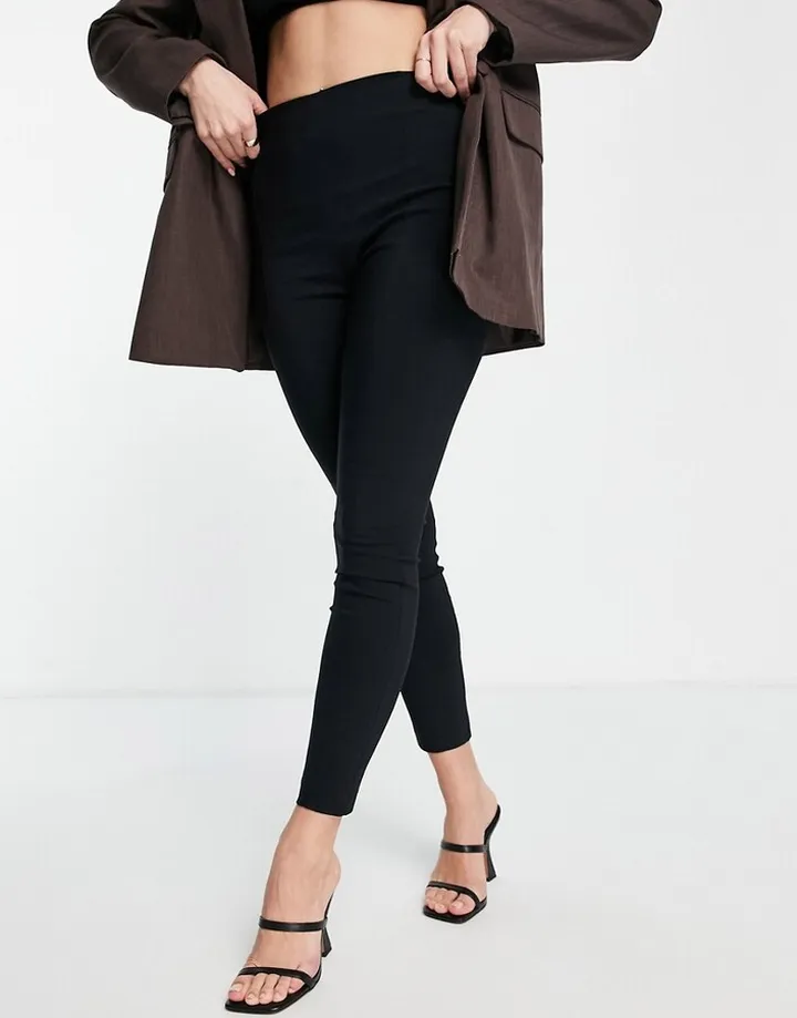 ASOS DESIGN high waist pants skinny fit in black