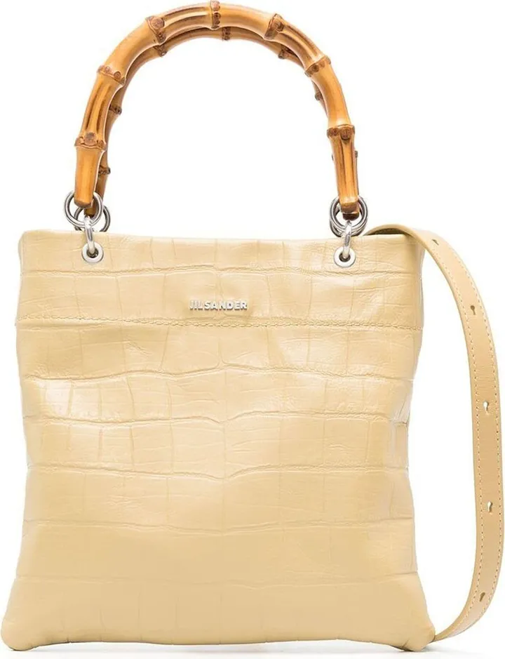 Bamboo Leather Shopper Tote Bag