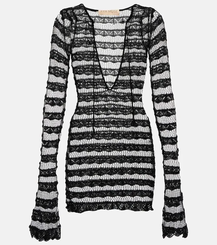 Semi-sheer lace minidress