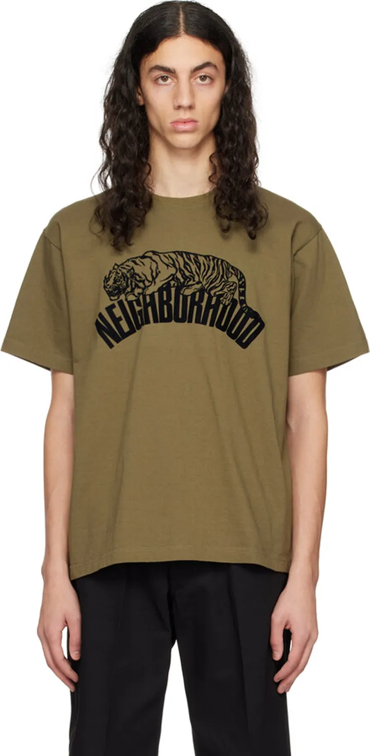 Neighborhood Khaki Flocked T-Shirt