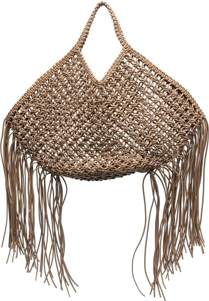 Braided-Design Leather Tote Bag
