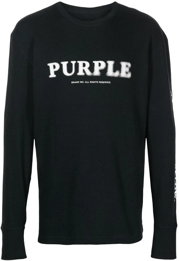 washed logo-print long-sleeved T-shirt