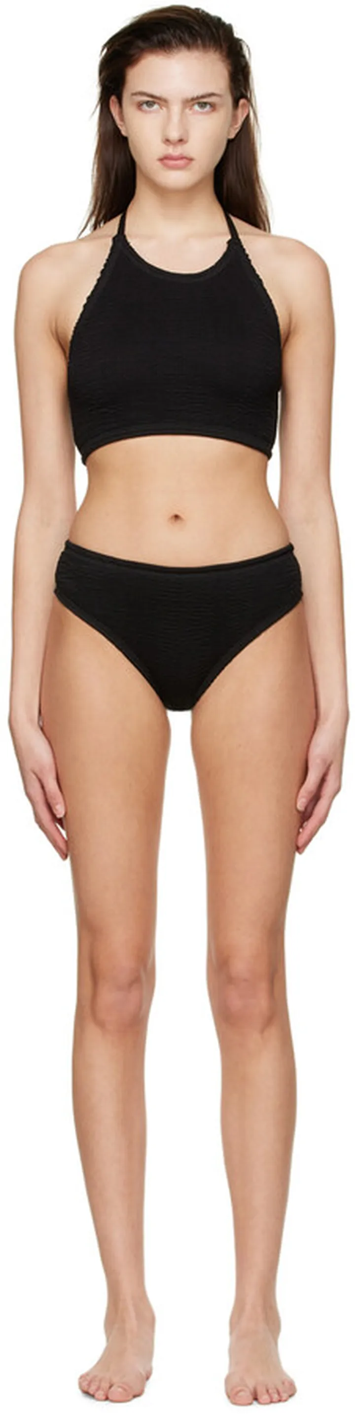 Bottega Veneta Black Nylon Bikini