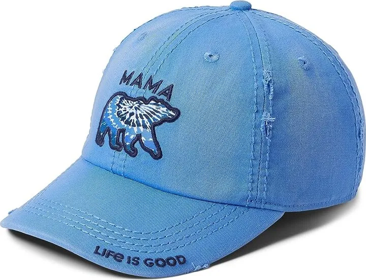 Life is Good Tie-Dye Mama Bear Sunwashed Chill Cap (Cornflower Blue) Caps