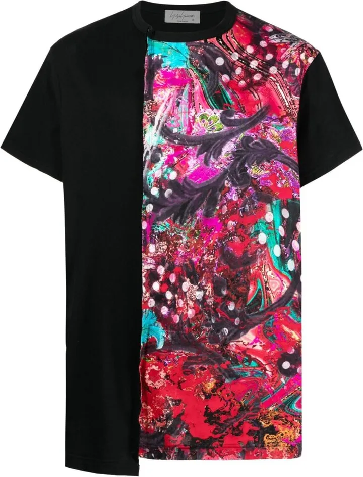 asymmetric-design cotton T-shirt